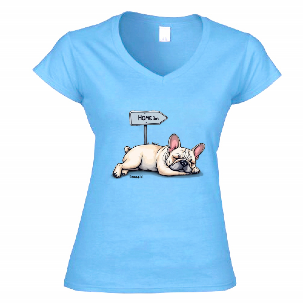 T-shirt Bulldog - donna scollo V