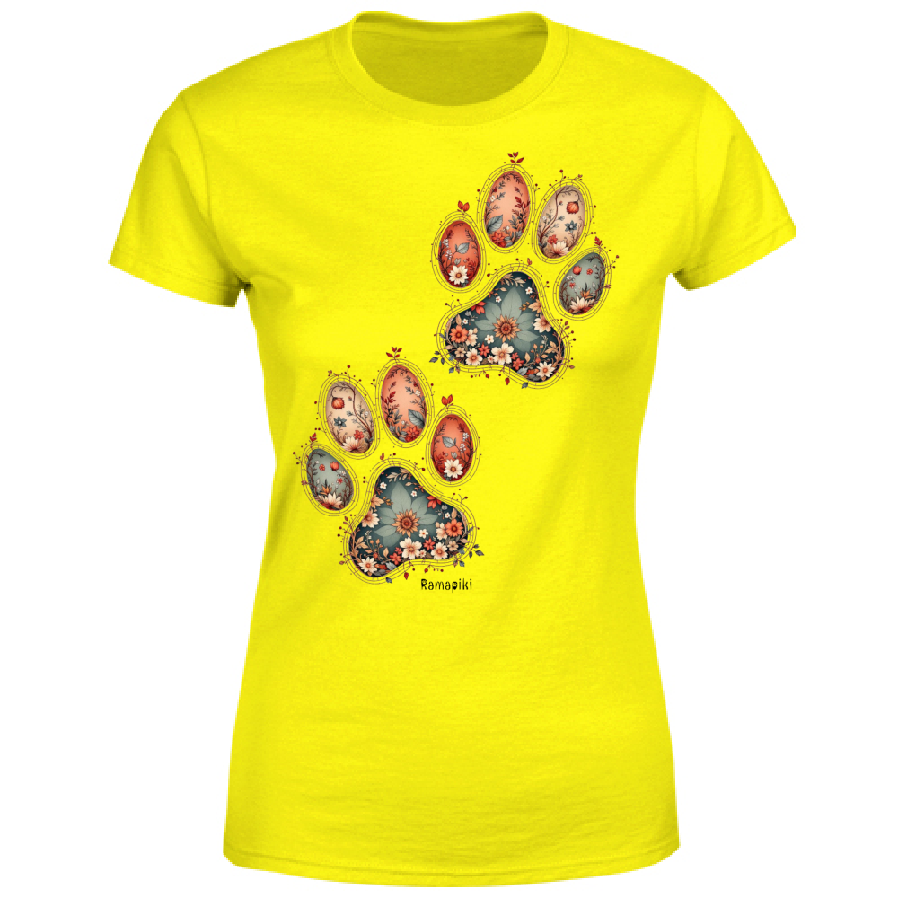T-shirt Zampe Fiori - donna girocollo