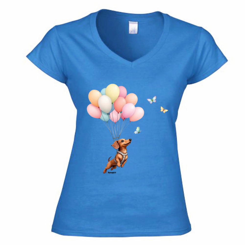 T-shirt Bassotto - donna scollo V
