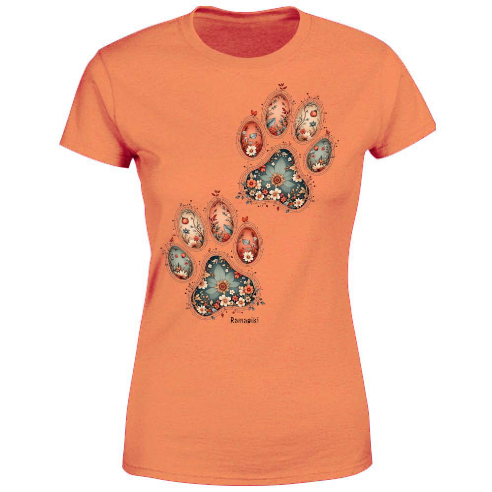 T-shirt Zampe Fiori - donna girocollo