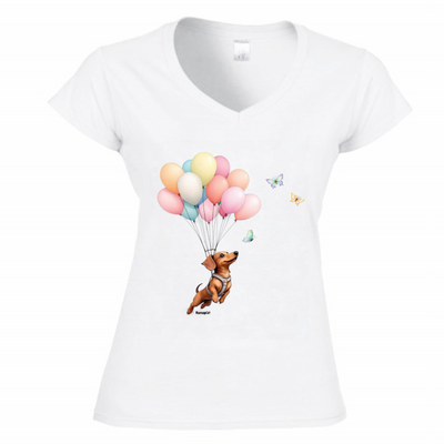 T-shirt Bassotto - donna scollo V