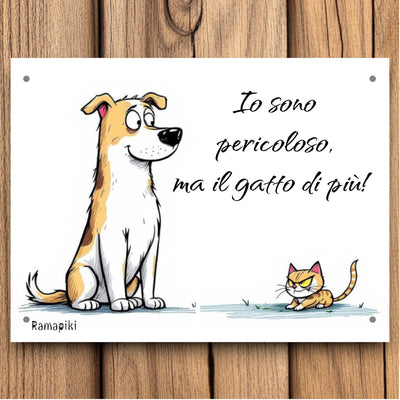 Targa "cane e gatto"