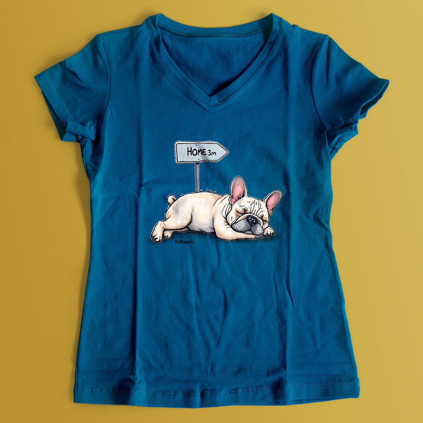 T-shirt Bulldog - donna scollo V