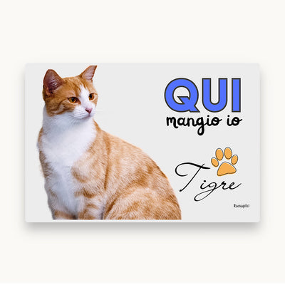 Tappetino per ciotole con nome e foto del tuo pet! Gatto