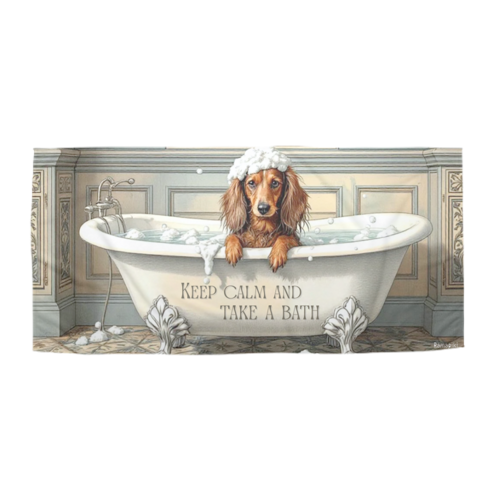 Telo doccia in microfilma con bassotto