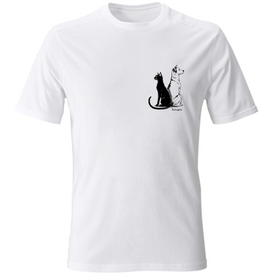 T-shirt cane e gatto unisex - vista frontale