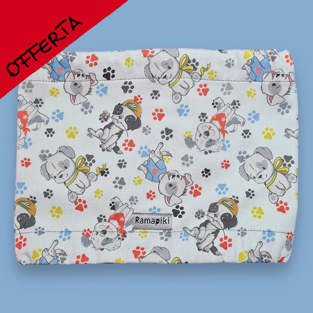 Paraorecchie per cani con orecchie lunghe, regolabile, 100% cotone. Contro sporco e forasacchi