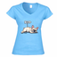 T-shirt Bulldog - donna scollo V