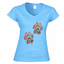 T-shirt Zampe Fiori - donna scollo V