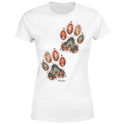 T-shirt Zampe Fiori - donna girocollo