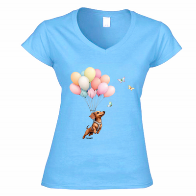 T-shirt Bassotto - donna scollo V