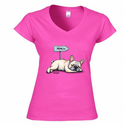 T-shirt Bulldog - donna scollo V