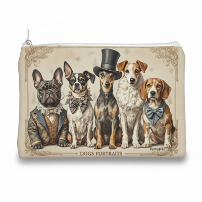 Astuccio porta tutto con simpatici cani in stile vintage