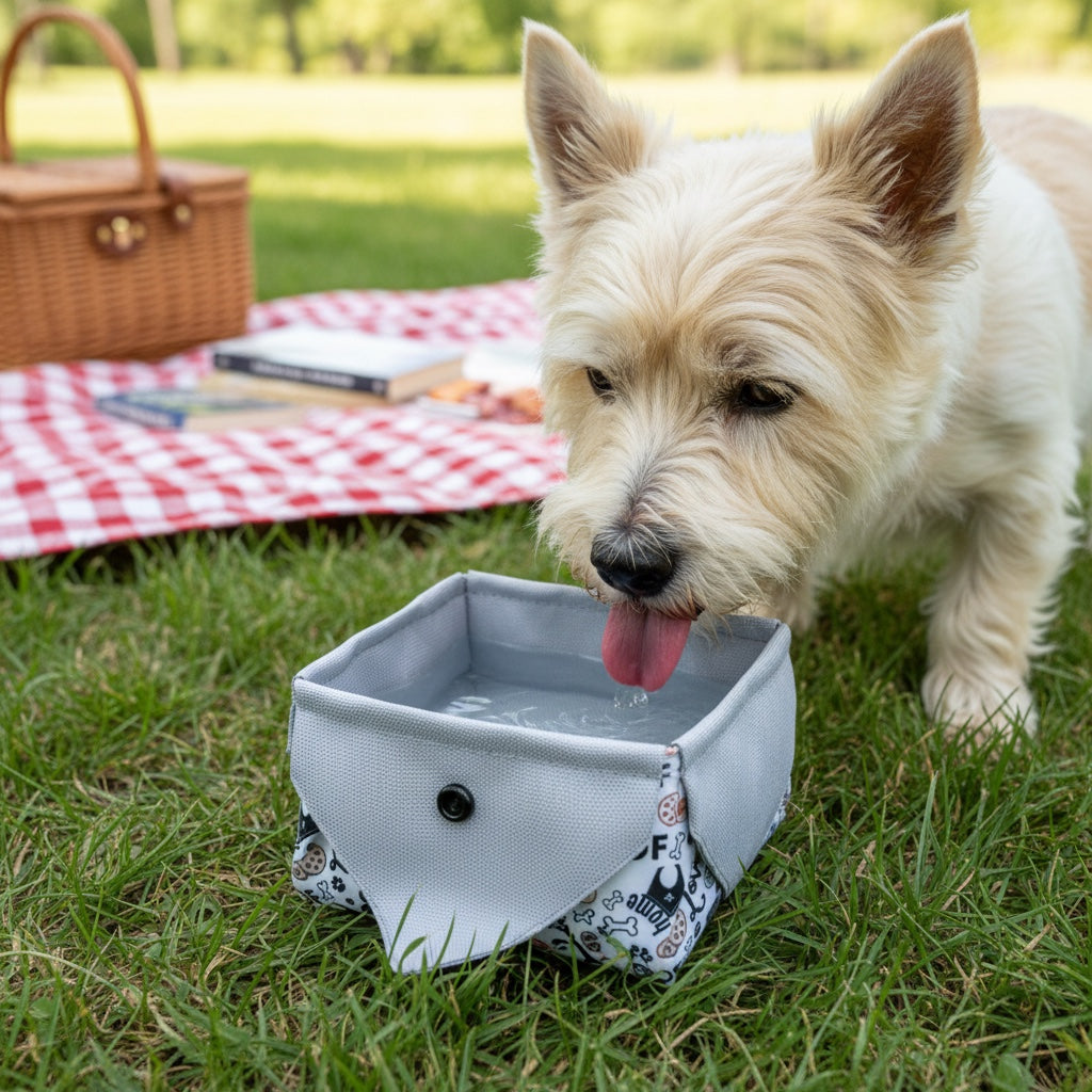 Ciotola pieghevole per acqua cani taglia piccola fantasia Woof - Ramapiki
