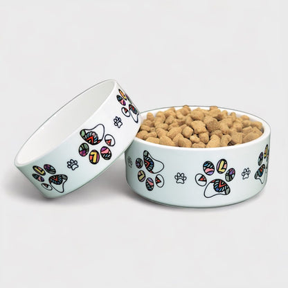 Ciotola in ceramica per cani - zampa mandala | TG. S - L