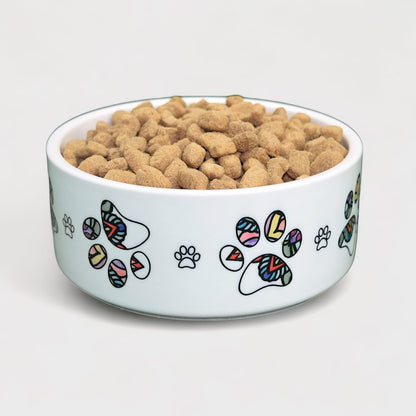 Ciotola in ceramica per cani - zampa mandala | TG. S - L