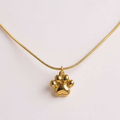 Collana zampetta, in acciaio gold e silver