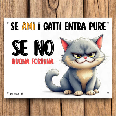 Targhetta "Se ami i gatti entra pure"