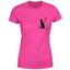 Dettaglio stampa cane e gatto su t-shirt donna
