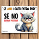 Targhetta decorativa in alluminio a tema gatti