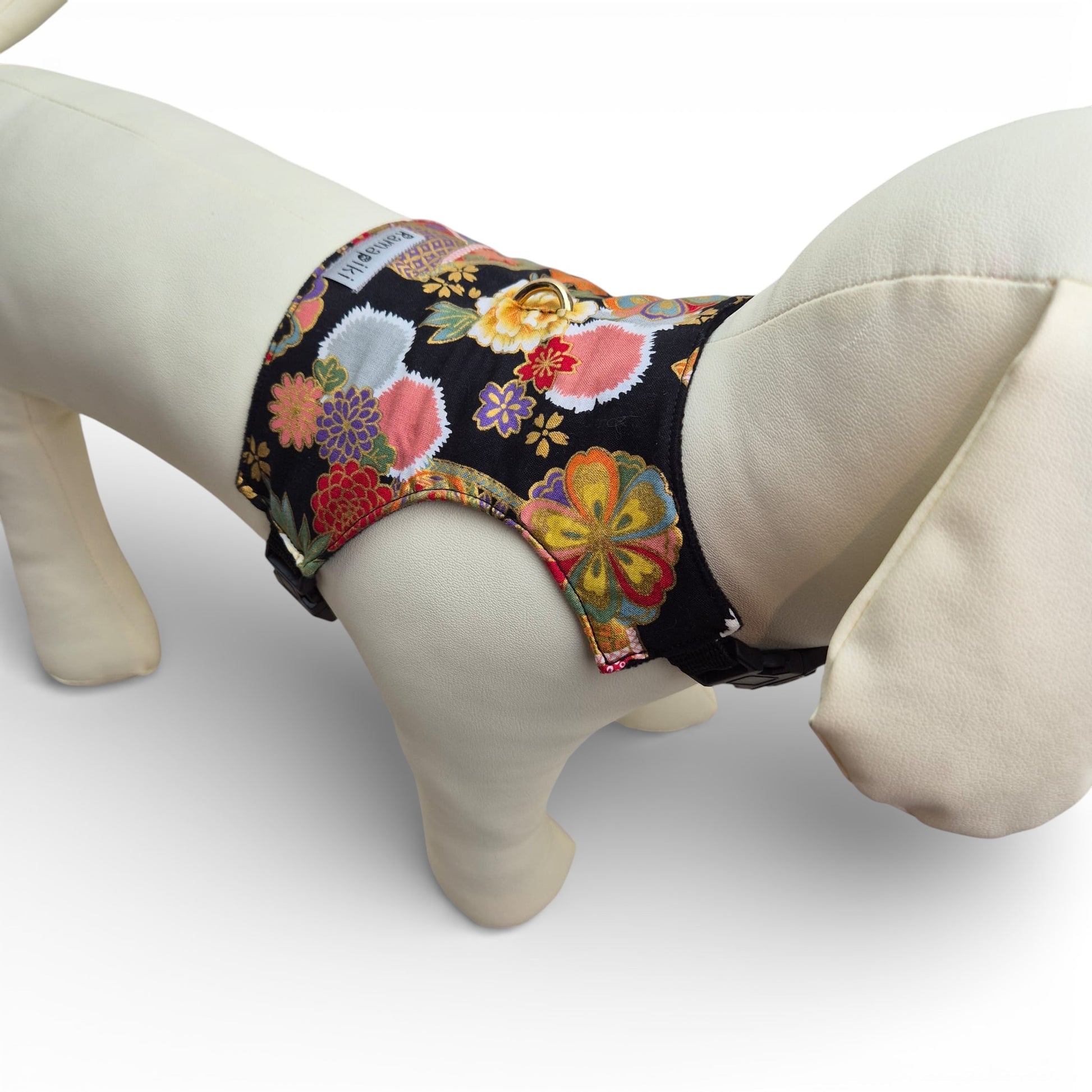 Profilo laterale pettorina small con pattern floreale