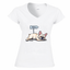 T-shirt bulldog donna scollo V - vista frontale
