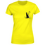 T-shirt giallo cane e gatto donna girocollo - vista frontale
