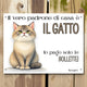 Targa decorativa i alluminio con grafica originale e divertente a tema gatti