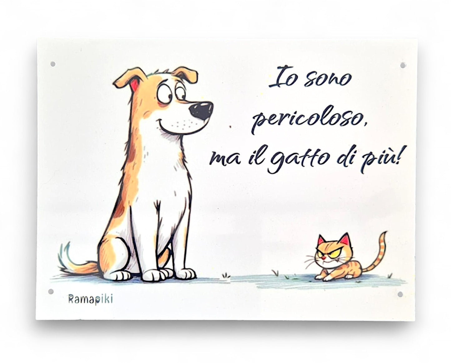 Targhetta "cane e gatto"