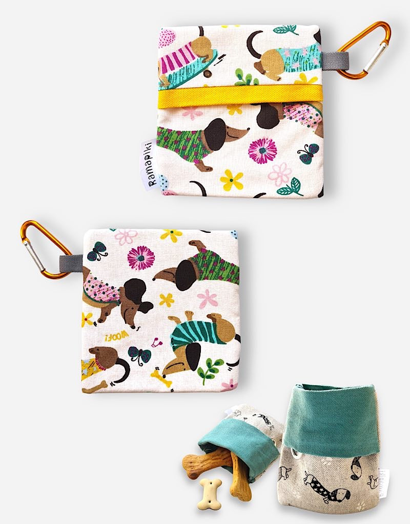 taschino porta biscotto per cani con bassotti
