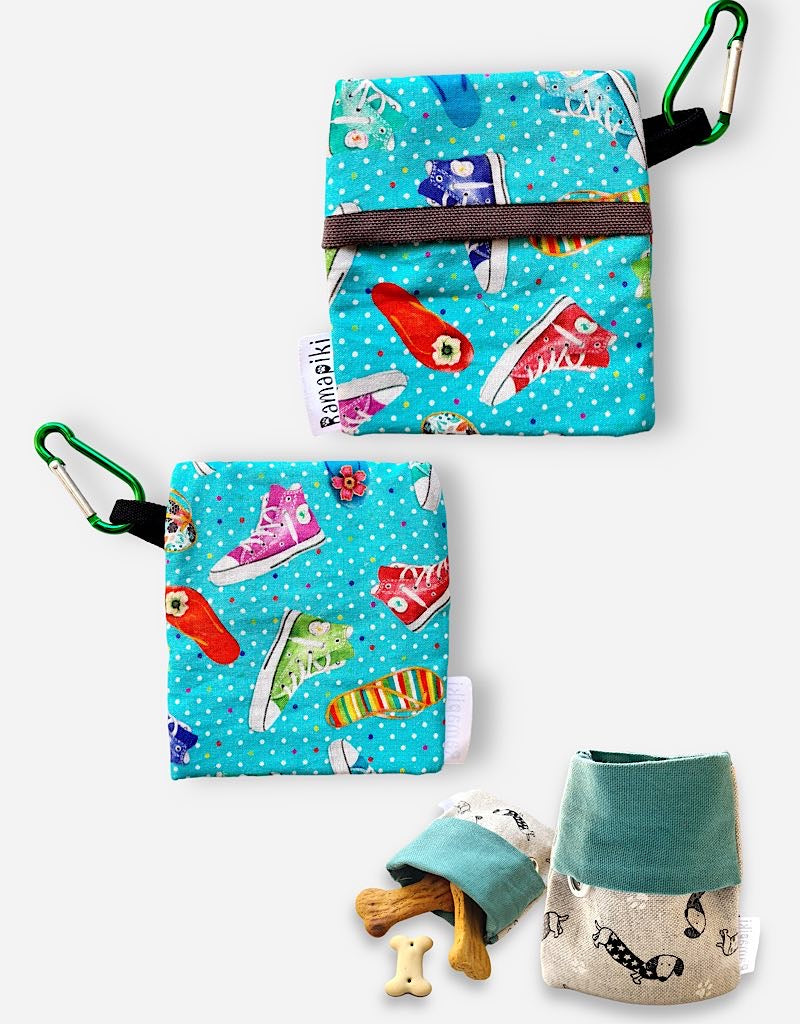 Porta premetti per cani con fantasia con scarpette
